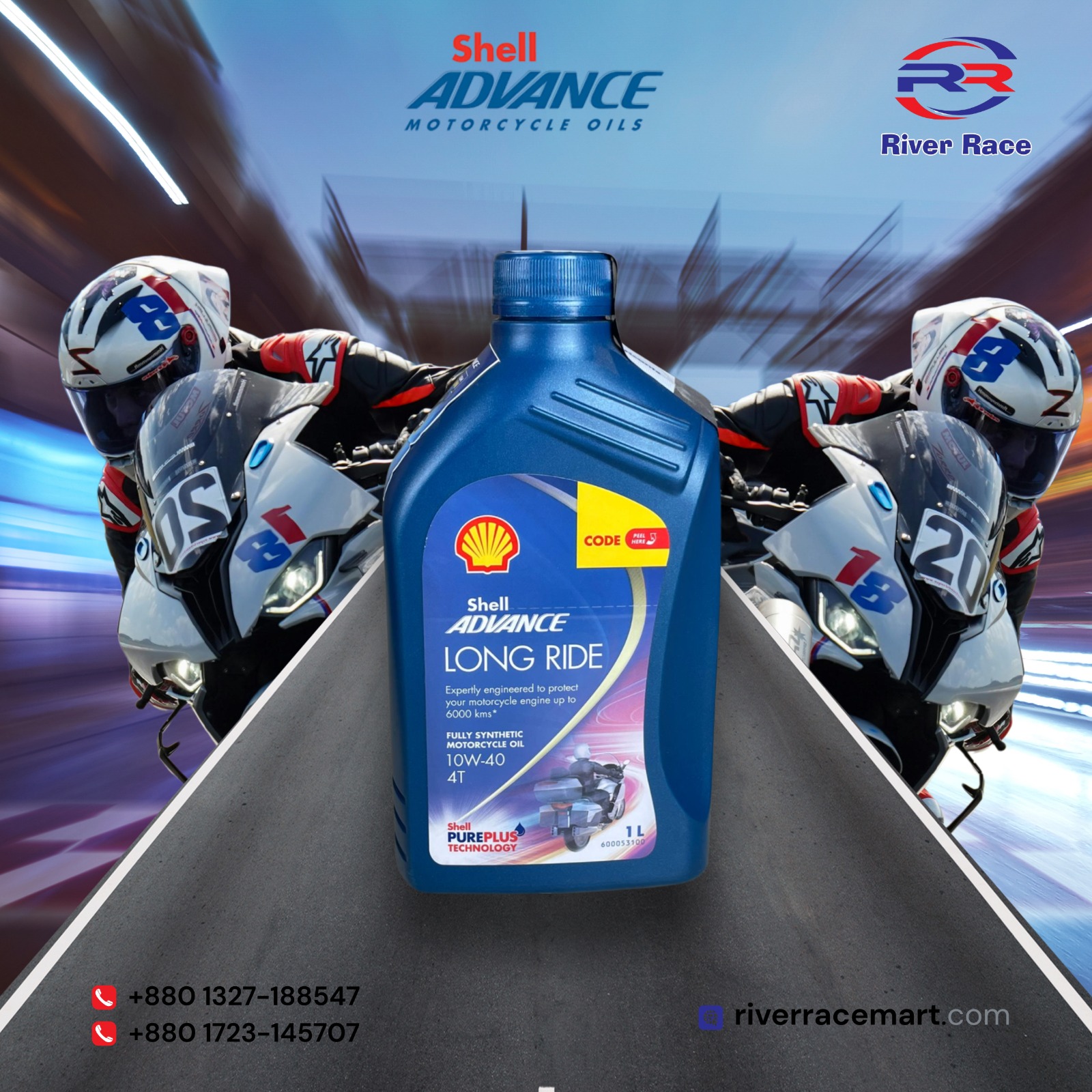 Fully Synthetic Motorcycle Oil 10W-40 4T – Engine Lubricant