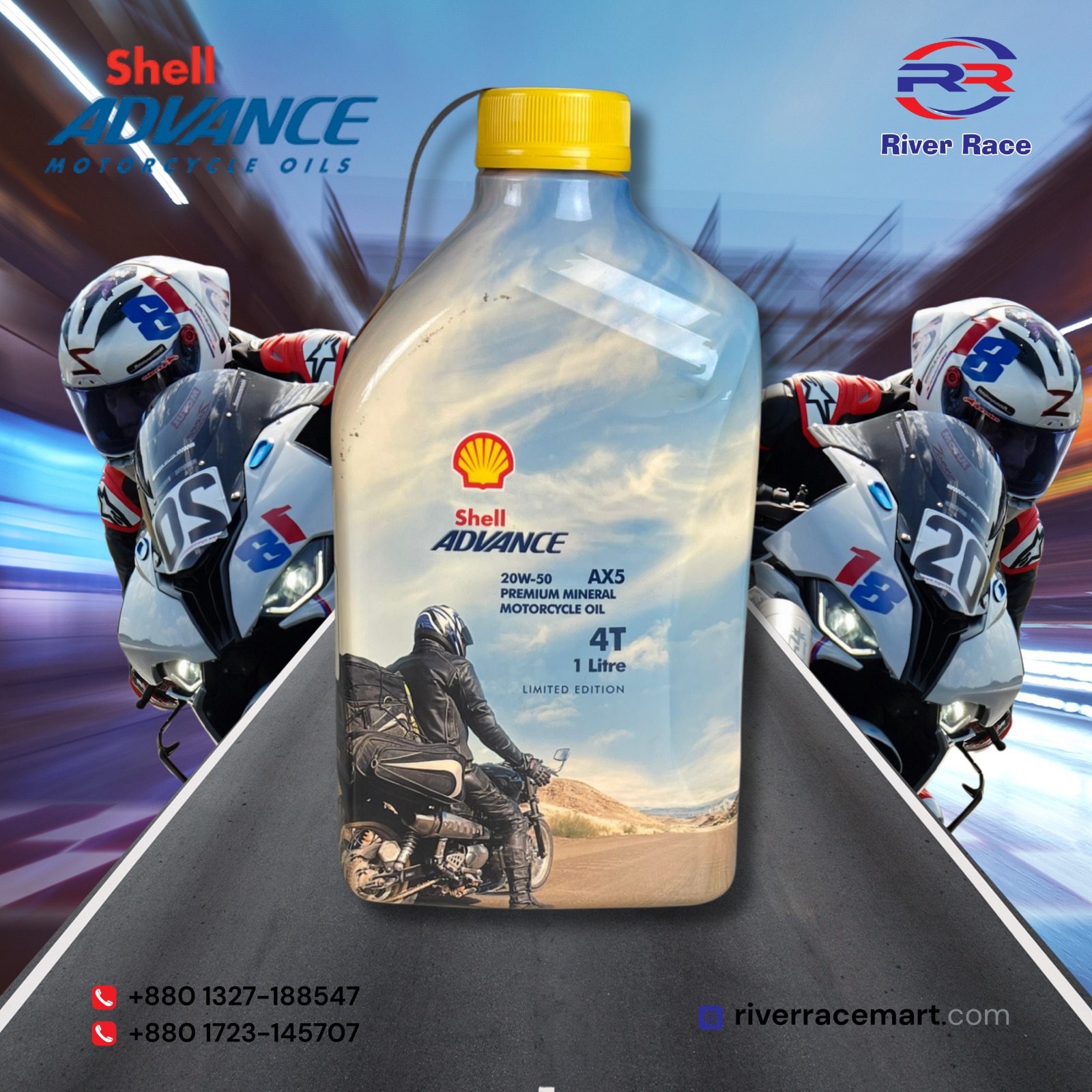 Premium Mineral Motorcycle Oil 10W-40 4T – Engine Lubricant