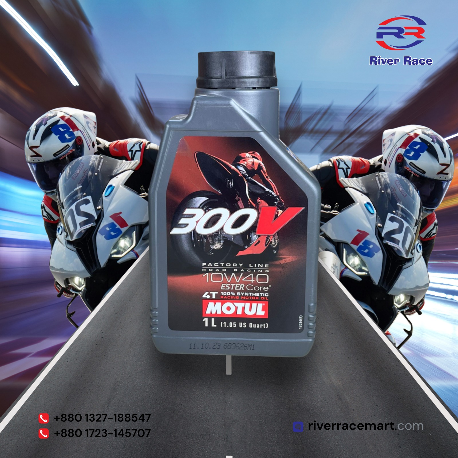 MOTUL 300V FULL SYNTHETIC 4T RACING MOTOR OIL 10W-40